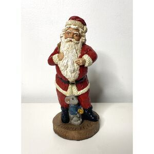 VTG Old World Santa Claus 1989 Wood World Primitive Handmade Holiday Christmas